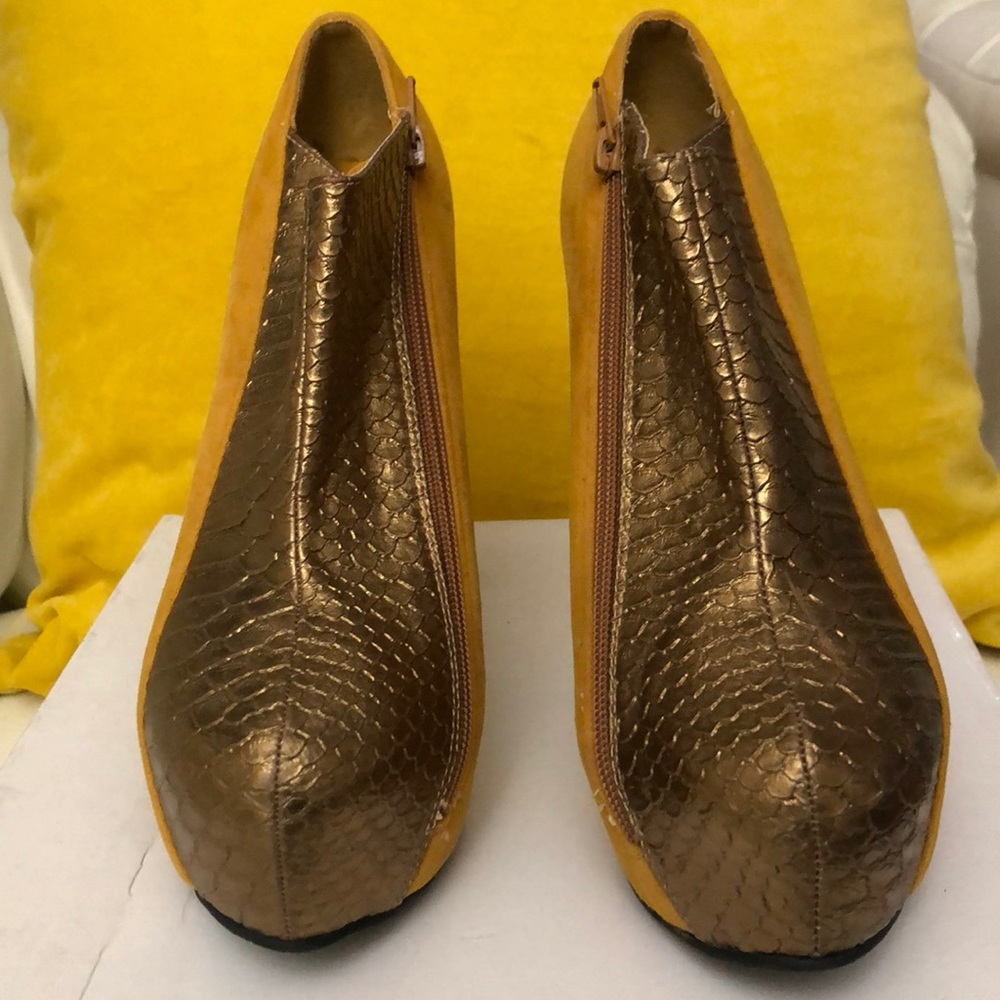 Yellow and gold heels
